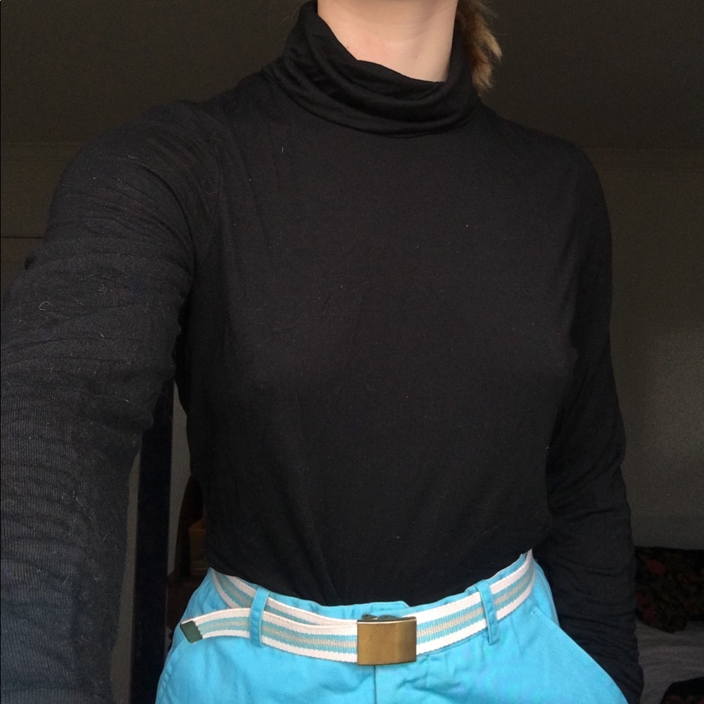 Black J.Crew Cotton Turtleneck